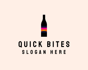 Sunset Wine Bottle  logo design