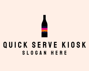 Sunset Wine Bottle  logo design