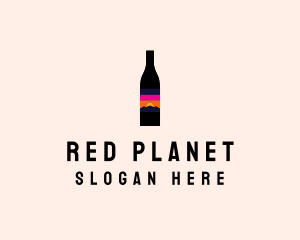 Sunset Wine Bottle  logo design