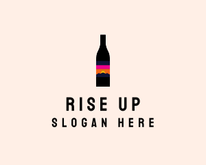 Sunset Wine Bottle  logo design