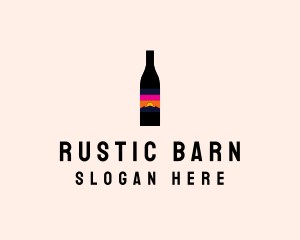 Sunset Wine Bottle  logo design