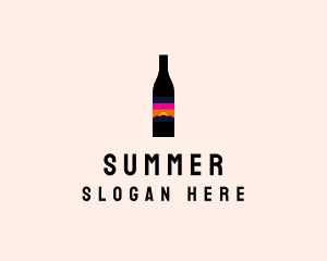 Sunset Wine Bottle  logo design