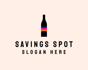 Sunset Wine Bottle  logo design