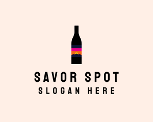 Sunset Wine Bottle  logo design