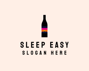 Sunset Wine Bottle  logo design