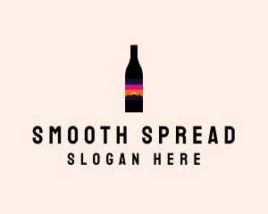 Sunset Wine Bottle  logo design