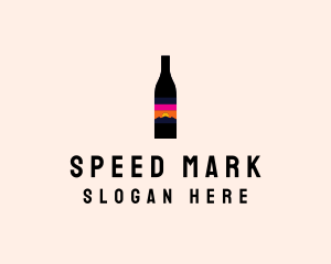 Sunset Wine Bottle  logo design