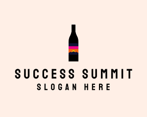 Sunset Wine Bottle  logo design