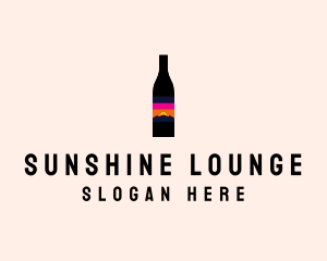 Sunset Wine Bottle  logo design