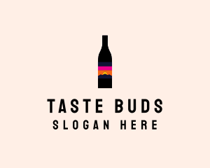 Sunset Wine Bottle  logo design