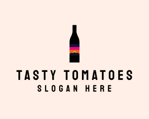 Sunset Wine Bottle  logo design