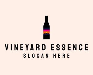 Sunset Wine Bottle  logo design