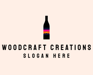 Sunset Wine Bottle  logo design