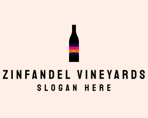 Sunset Wine Bottle  logo design