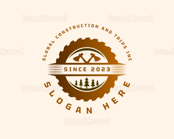 Axe Woodworking Tree Logo