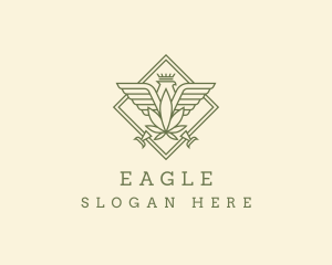 Green Cannabis Eagle logo design