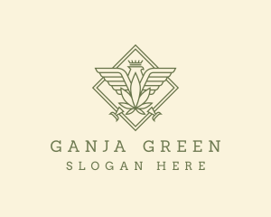 Ganja - Green Cannabis Eagle logo design