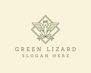 Green Cannabis Eagle logo design