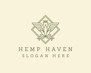 Green Cannabis Eagle logo design