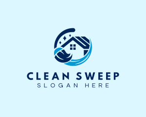 Sweep - Broom Sweep Housekeeping logo design