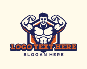 Man - Gym Fitness Muscle logo design