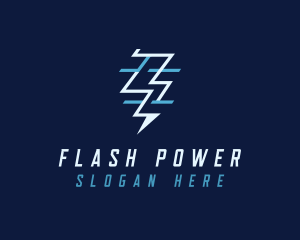 Tech Flash Electrical Lightning logo design