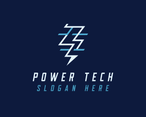 Tech Flash Electrical Lightning logo design