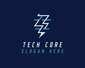 Tech Flash Electrical Lightning logo design