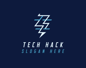 Tech Flash Electrical Lightning logo design