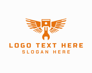 Repair - Orange Industrial Piston Wrench logo design