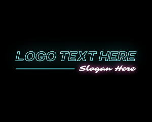 Music Industry - Neon Tilt Wordmark logo design
