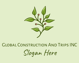 Vegan - Berry Plant Seedling logo design