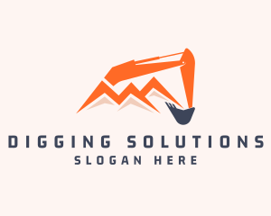 Excavator - Mountain Mining Excavator logo design