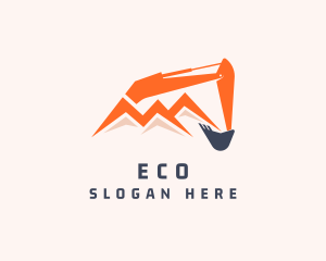 Heavy Equipment - Mountain Mining Excavator logo design