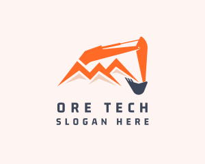 Mining - Mountain Mining Excavator logo design