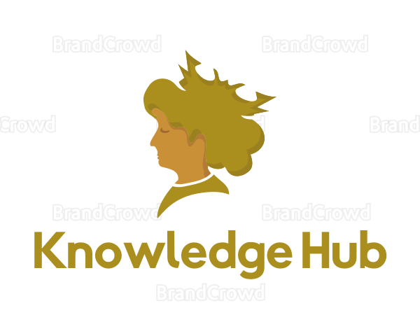 Gold Queen Portrait Profile Logo