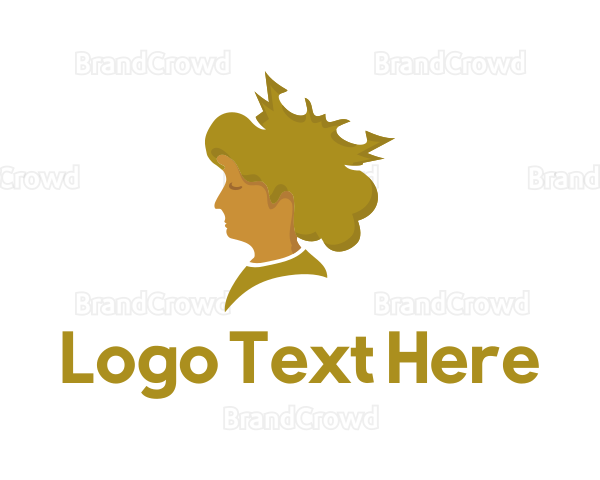 Gold Queen Portrait Profile Logo