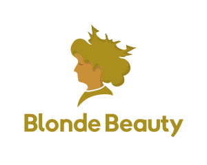 Blonde - Gold Queen Portrait logo design