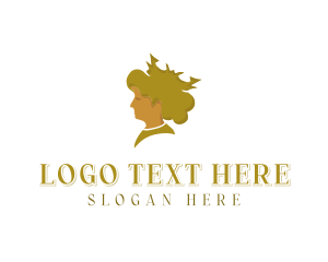 Queen - Gold Queen Portrait logo design