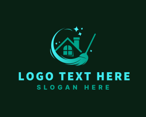 Shiny - Housekeeping Broom Sparkle logo design