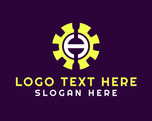 Cog - Gear Letter H logo design