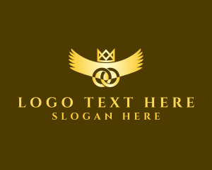 Glam - Golden Crown Wings logo design