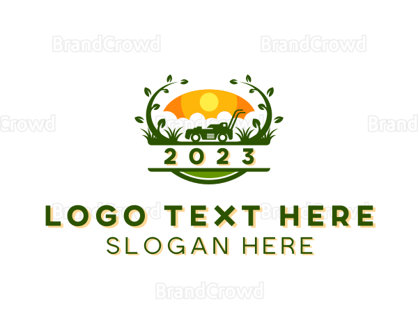 Gardening Grass Lawn Mower Logo