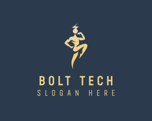 Lightning Bolt Human logo design