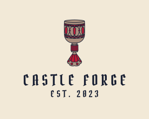 Medieval Wine Goblet  logo design