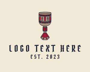 Viking - Medieval Wine Goblet logo design