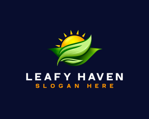 Leaves - Sun Leaves Nature logo design