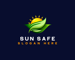 Sun Leaves Nature logo design