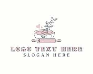 Sweet - Rolling Pin Pastry Whisk logo design