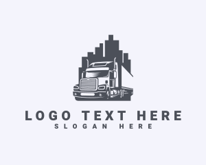 Flame - City Logistics Cargo Truck logo design